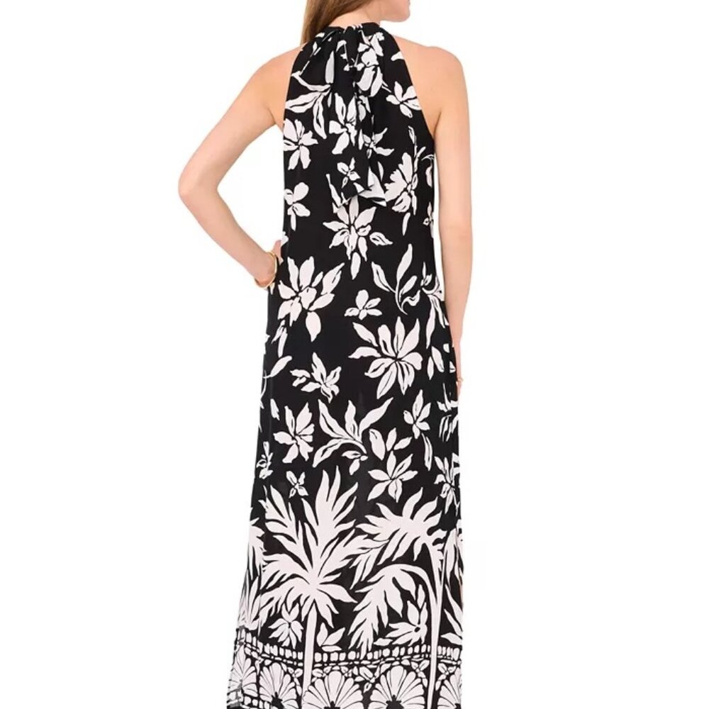 Vince Camuto Women's Tropical Print Halter-Neck Maxi Dress Size M - Picture 2 of 9